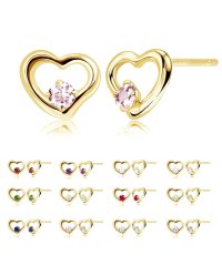 JEWELRY SELECTION/[ララクリスティー] LARA Christie ピアス プティ レディース オープンハート K18 ゴールド4月 誕生石 モルガナイト le102－0002－/506101467