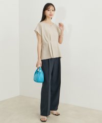 VIS/【d fashion別注】【セットアップ】 美easyリネンライクウエスト切り替えブラウス＆ワイドパンツ【接触冷感・洗える】/506101786