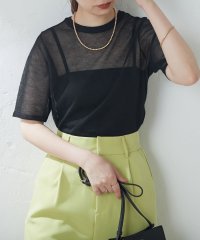 OLIVE des OLIVE/【natural couture】シアー半袖配色ニット/505379691