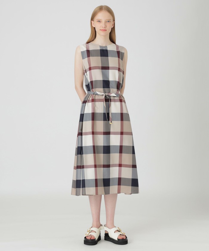 【状態良好】山本美月さん着用☆クレストブリッジ☆ループツイードヘリンボーンケープ BLUE LABEL CRESTBRIDGE/クレストブリッジチェックライト