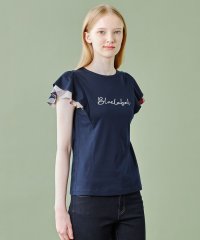 BLUE LABEL CRESTBRIDGE/【WEB限定】バイオシルケットスムースフリルスリーブロゴTシャツ/506064358