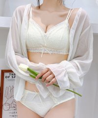 Lace Ladies/3WAY ストラップ ノンワイヤー ソフト ブラ&ショーツ セット/506099164