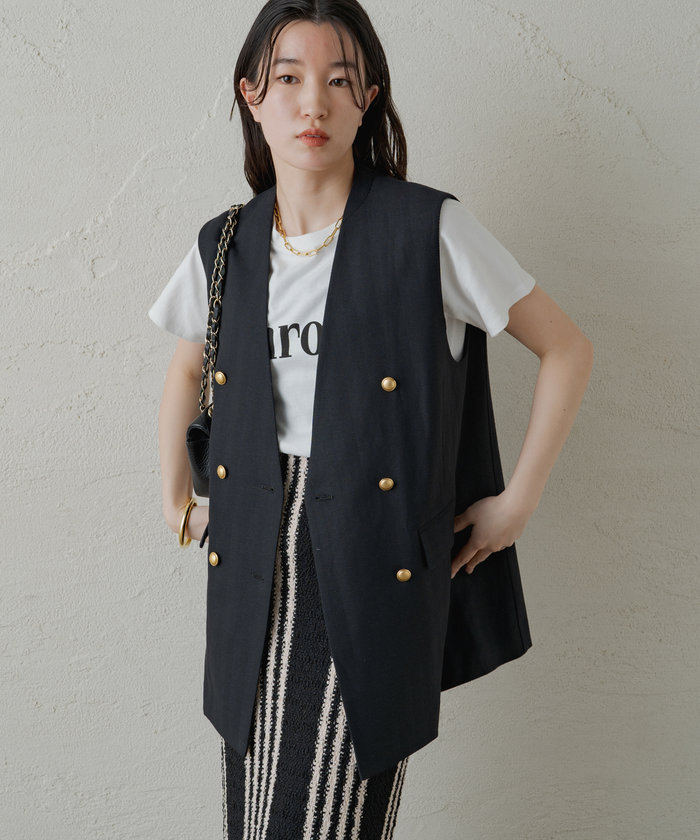 23100円タグ付きLoungedress ブラック ストライプカーディガン