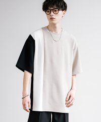 Rocky Monroe/Tシャツ 半袖 切替 メンズ レディース カットソー オーバーサイズ ビッグシルエット クルーネック 梨地織り モノトーン カジュアル シンプル リラックス 1/506103312