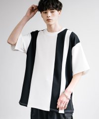 Rocky Monroe/Tシャツ 半袖 切替 メンズ レディース カットソー オーバーサイズ ビッグシルエット クルーネック 梨地織り モノトーン カジュアル シンプル リラックス 1/506103312