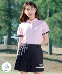 Samantha GOLF/袖ロゴリブ鹿の子ポロ/506104225