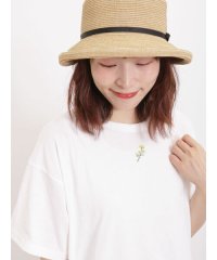 Samansa Mos2/【汗染み防止】お花刺繍Tシャツ/506104371