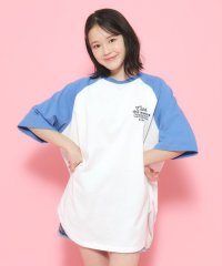 PINK-latte/配色ラグランチュニックTシャツ[五分袖]/506104681