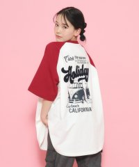 PINK-latte/配色ラグランチュニックTシャツ[五分袖]/506104681