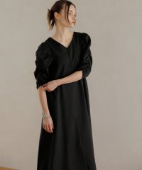 MIELI INVARIANT/Gather Puff Flare Dress/506104901