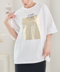  GROWINGRICH/[トップス] 箔プリント オーバーサイズTシャツ [231218]/506104912