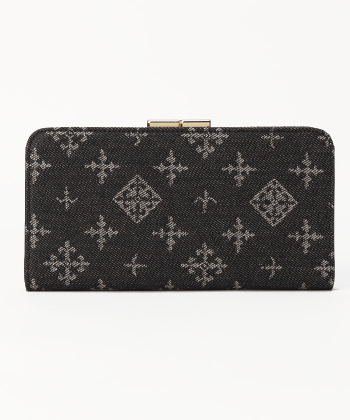 セール 30%OFF】【デイリーラシット】デニムジャガードがま口長 セール 30%OFF】【デイリーラシット】デニムジャガードがま口長