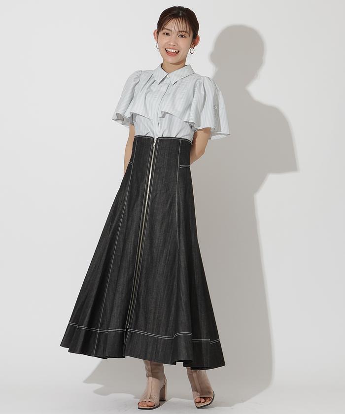 フロントジップデニムスカート(506106372) | AND COUTURE(AND フロントジップデニムスカート(506106372) | AND COUTURE(AND