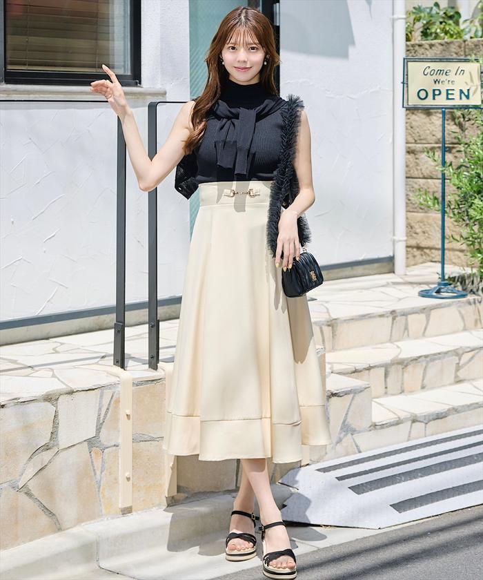 セール 30%OFF】ビットベルトヘム切替フレアスカート(506120947