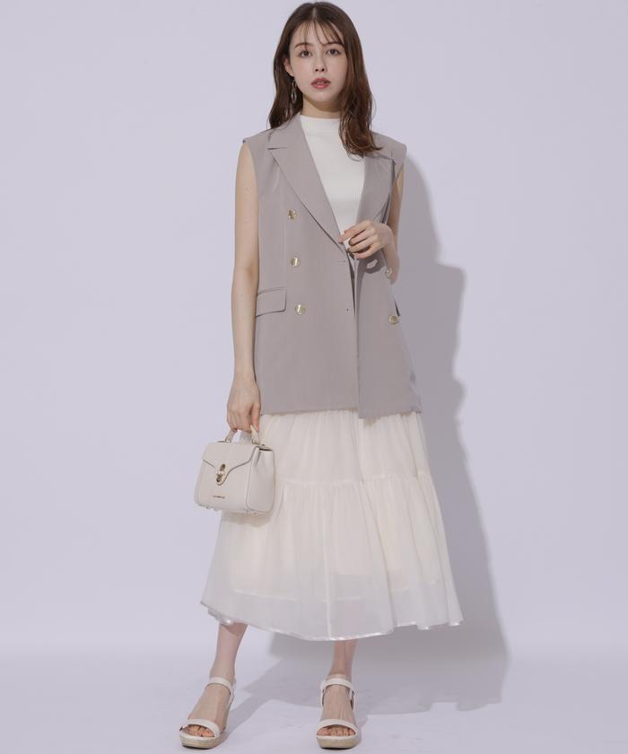 楽天市場】ベスト ジレ レディース ロング丈 春 秋 ノースリーブ