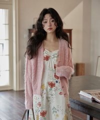 RINRE/ショート丈 韓国 ファッション クロップド 春色 ニットカーディガン/506121128