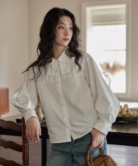 RINRE/韓国 ファッション   ピンチプリーツルーズフィットワイシャツ/506121130