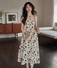 RINRE/韓国 ファッション   メイフラワーAラインロングワンピース ドレス/506121132