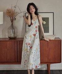 RINRE/韓国 ファッション フィオナフラワー Aラインロングワンピース ドレス/506121133