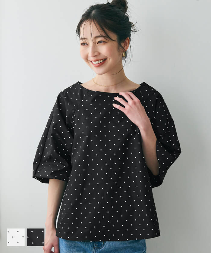 人気商品ランキング セール パリフワバルーンスリーブドット coca 72%OFF】コカ トップス