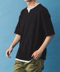 MAC HOUSE/マックハウス Mac－House SARARI サラリ NAVY 冷感キーネックTシャツ T2ー24SSーMCー5/506106883
