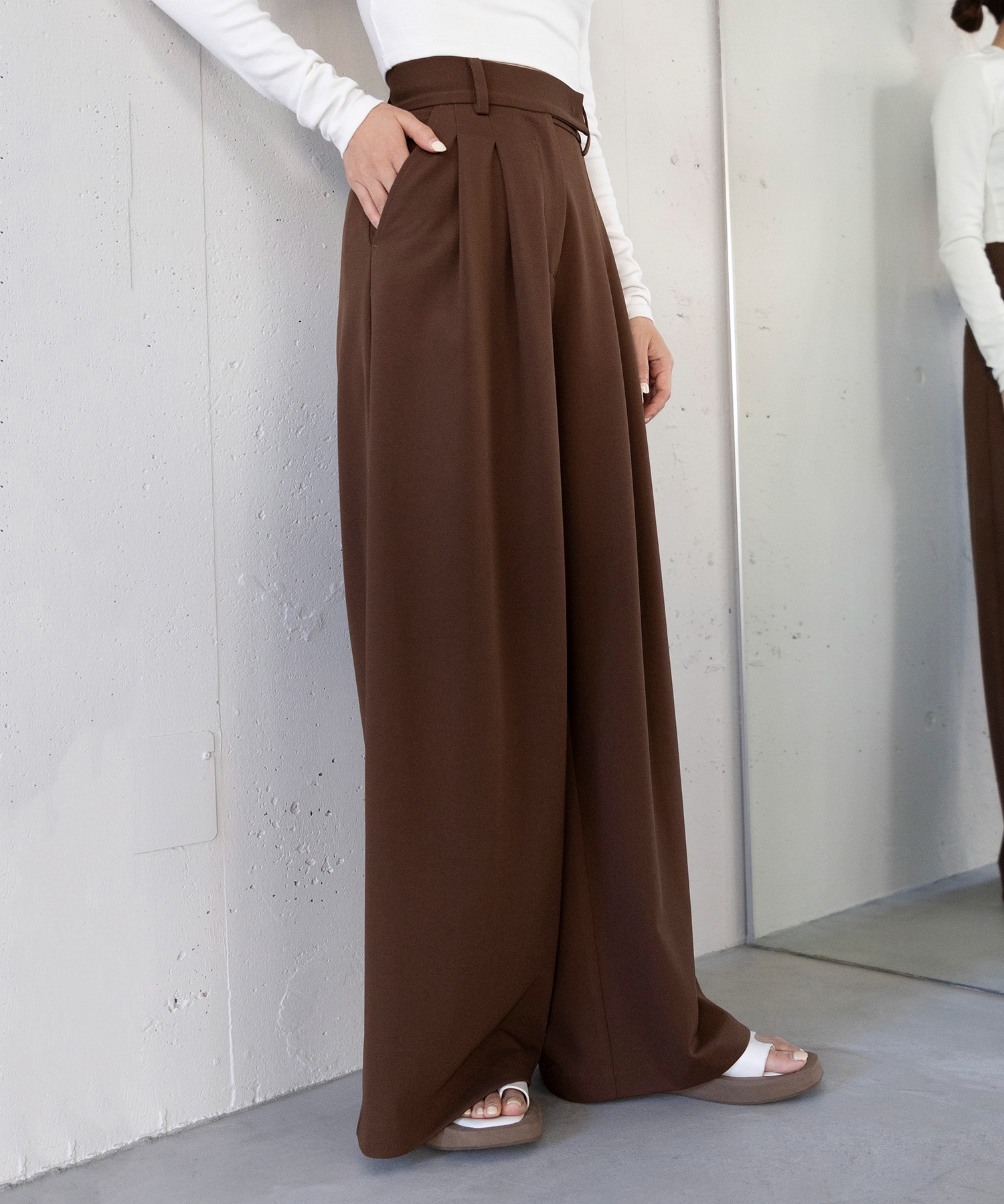 セール 64%OFF】【SETUP7】Two Tuck Wide Pant ワイドパンツ