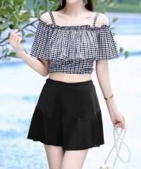 miniministore/ミニミニストア miniministore 水着 オフショルダーチェック柄水着韓国風 【返品不可商品】/506121691