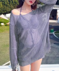 MAISON BREEZE/メゾンブリーズ MAISON BREEZE 【MAISON BREEZE】シアーラメトップス フリル ハイウエスト 水着 スイムウェア 水着セット ビキニ 3点/506040164