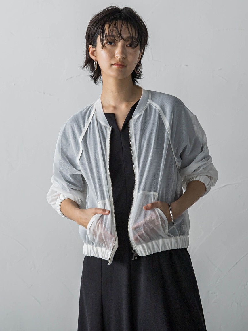 メイソングレイ　サテンラインメッシュブルゾン セール 50%OFF】メイソングレイ MAYSON GREY サテンライン