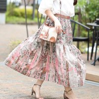 Sawa a la mode/サワアラモード Sawa a la mode アンティーク花模様ティアードロングスカート/506122478