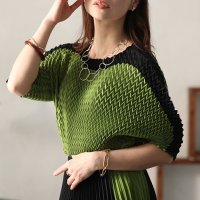 Sawa a la mode/サワアラモード Sawa a la mode 着心地快適な伸縮性シェブロンプリーツトップス/506122503