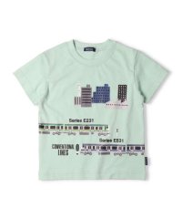 【子供服】moujonjon(ムージョンジョン)【ネット限定】JR在来線電車街並み半袖Tシャツ 100cm～130cm F32825