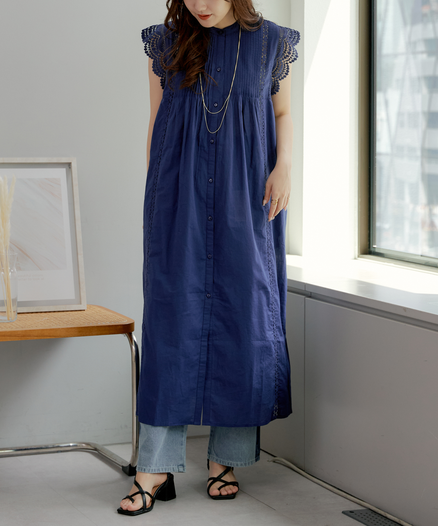 ◆Donna Karan ノースリーブフェイクラップワンピース Dark Angel ワンピース ノースリーブ レディース 夏 レディース