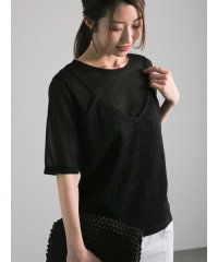 Te chichi/シアーラメキャミセットTシャツ/506125205