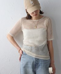 Bonjour Sagan/ボンジュールサガン BONJOUR SAGAN クルーネックメッシュニット半袖プルオーバー/506125785