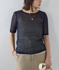 Bonjour Sagan/ボンジュールサガン BONJOUR SAGAN クルーネックメッシュニット半袖プルオーバー/506125785
