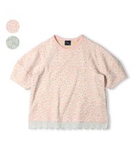 Crescent/【子供服】 crescent (クレセント) 花柄ジャガードランタンスリーブ半袖Tシャツ 80cm～130cm N42805/506126012