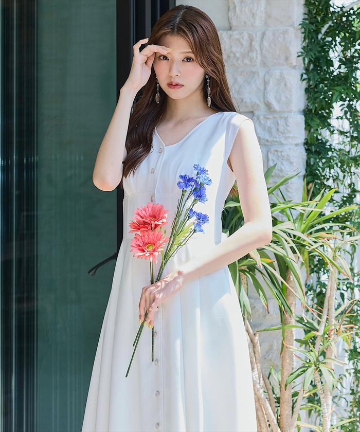 セール 30%OFF】バックリボンバケーション麻調ワンピース