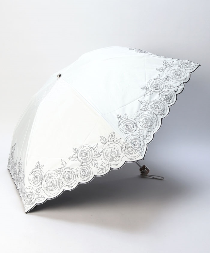 NINA RICCI (ニナリッチ) ローズ刺繍晴雨兼用パラソル NINA RICCI (ニナリッチ) ローズ刺繍晴雨兼用パラソル