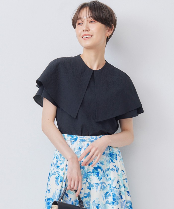セール 30%OFF】サッカーストレッチ 襟付きブラウス(506157748
