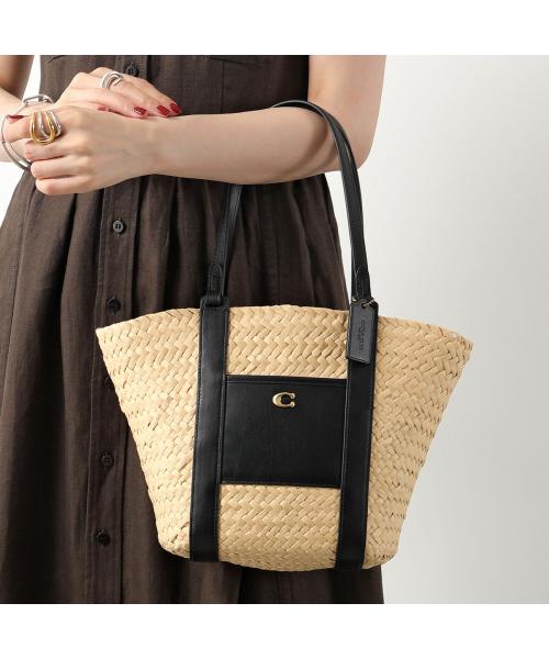 セール】COACH かごバッグ SM STRAW PTOTE CQ788(506163522 セール】COACH かごバッグ SM STRAW PTOTE CQ788(506163522