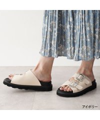 Lirio blanco/サンダル 厚底サンダル レディース ダブルベルトサンダル ビジュー 歩きやすい 旅行 疲れない ローヒール スリッパサンダル フラット カジュアル スポサン ス/506165191