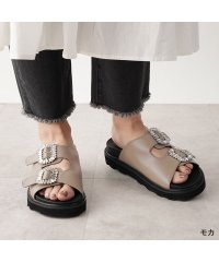 Lirio blanco/リリオブランコ Lirio blanco サンダル 厚底サンダル レディース ダブルベルトサンダル ビジュー 歩きやすい 旅行 疲れない ローヒール スリッパサ/506165191