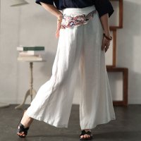 Sawa a la mode/サワアラモード Sawa a la mode 日本画モチーフの斬新さ刺繍ポイントワイドパンツ/506167864