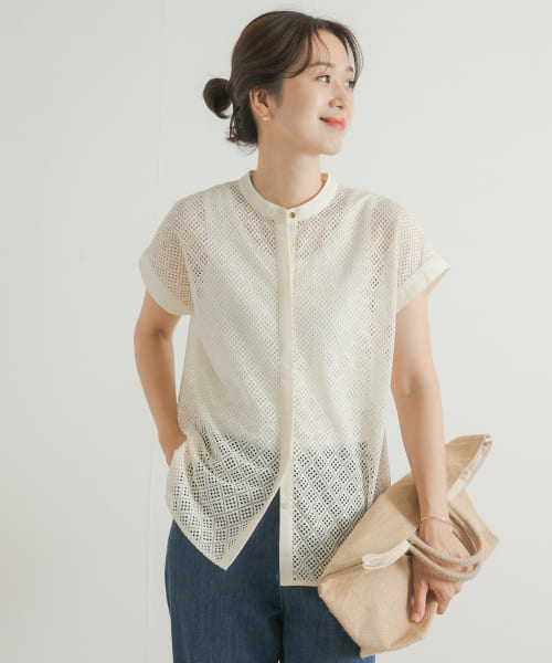 新品◎アーバンリサーチドアーズ◎幾何学レースブラウス//アイボリー セール 30%OFF】幾何学レースブラウス(506172816) | アーバン