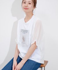 JAYRO/袖シフォンビジューTシャツ/506097502