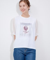 JAYRO/袖シフォンビジューTシャツ/506097503