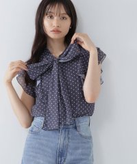 NATURAL BEAUTY BASIC/リボンボウタイドットブラウス/506168942