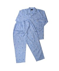 adabat/ アダバット adabat ルームウェア 部屋着 パジャマ セットアップ ナイトウェア メンズ 前開き 上着 クリーム ブルー 0038－80/506170780