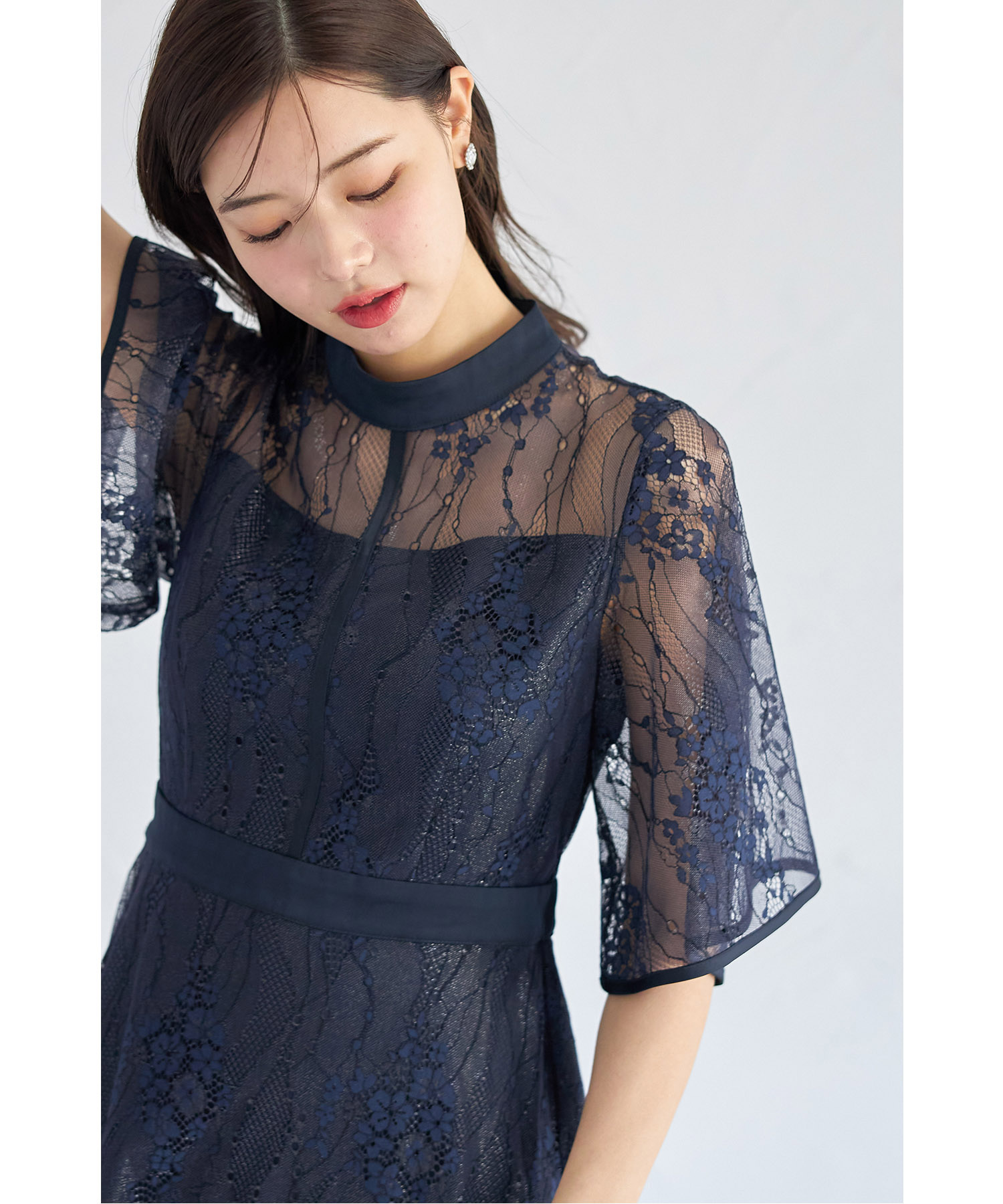 トッコクローゼット tocco closet きらきらラメフラワーレース
